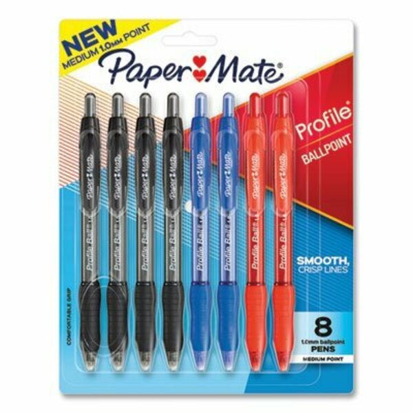 Sanford Profile Ballpoint Pen, Retractable, Medium 1 Mm, Assorted Ink And Barrel Colors, 8PK 2097014